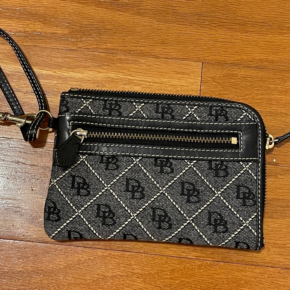 Dooney & Bourke Denim Wristlet Leather Strap. Perfect Condition.